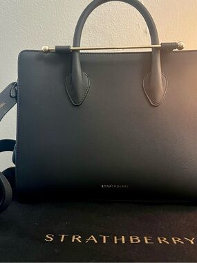 Strathberry midi tote in black- NEW!